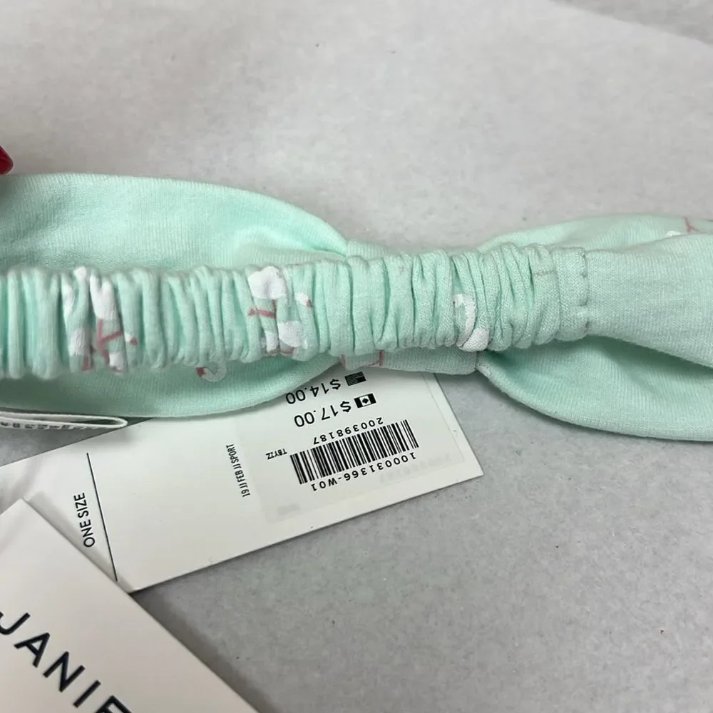 Janie and Jack 100031366 mint flamingo print Headband NWT One Size